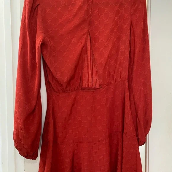 BNWOT Maje Romasy Balloon-Sleeved Flared Jacquard Mini Dress - Picture 6 of 13